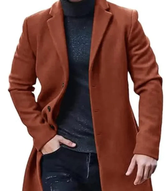 Abrigo Chaqueta gruesa de longitud para hombre